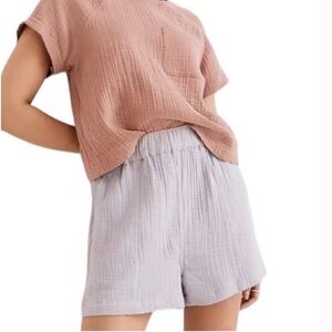 Madewell Lavender Blue Lightspun Easy Pull-On Cotton Gauze Shorts Size XS